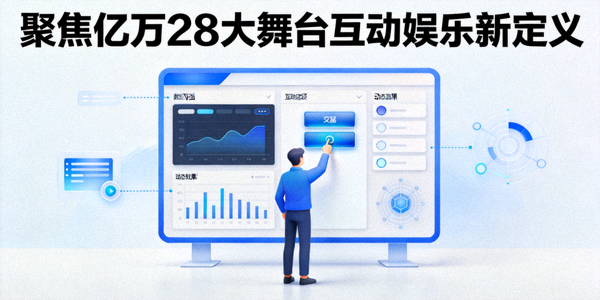 聚焦亿万28大舞台互动娱乐新定义示意图 - 人物与界面交互场景
