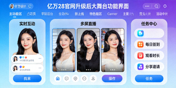 亿万28官网升级后大舞台功能界面截图 - 展示新上线特色功能